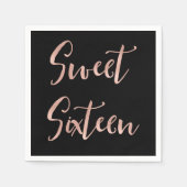 バラゴールドフォイルスウィート16歳の誕生日パーティー スタンダードカクテルナプキン (正面)