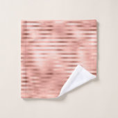 バラゴールドフォイルストライプズピンクバスタオル バスタオルセット (ウォッシュタオル)