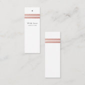 バラゴールドフォイルストライプズ |ホワイトギフトラベル スキニー名刺 (正面/裏面)