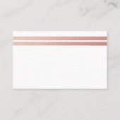 バラゴールドフォイルストライプバチュラーパーティチケット 名刺 (裏面)