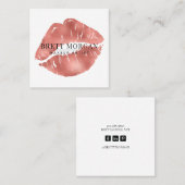 バラゴールドフォイルズリップメイクアップアーティスト スクエア名刺 (正面/裏面)