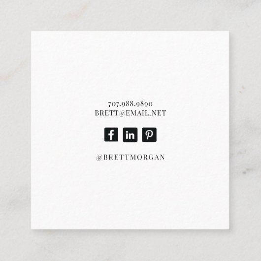 バラゴールドフォイルズリップメイクアップアーティスト スクエア名刺 (裏面)