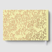 バラゴールドフォイルデイジーフローラ黄結婚色 ゲストブック (裏面)