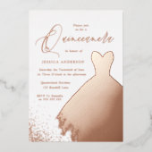 バラゴールドフォイルドレエレガントスキンセアニェラパーティー 箔招待状 (正面)