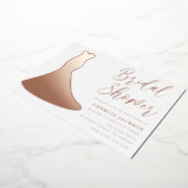 バラゴールドフォイルドレスシルエットブライダルシャワー 箔招待状 (回転した状態)