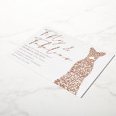 バラゴールドフォイルドレスフィフティ&ファブ50誕生日 箔招待状 (回転した状態)