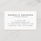 バラゴールドフォイルハウスクリーニングサービス 名刺 (裏面)