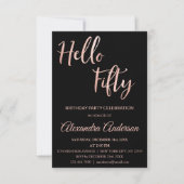 バラゴールドフォイルハロー50五十歳の誕生日パーティー 招待状 (正面)