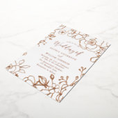 バラゴールドフォイルバラ離れ金ゴールド結婚ズ 箔招待状 (回転した状態)