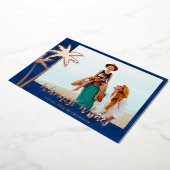 バラゴールドフォイルパームツリークリスマスフォトカード 箔シーズンカード (回転した状態)