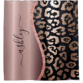 バラゴールドフォイルヒョウ柄 シャワーカーテン (正面)