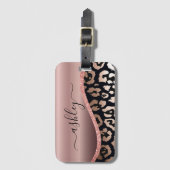 バラゴールドフォイルヒョウ柄 ラゲッジタグ (正面縦)