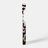 バラゴールドフォイルヒョウ柄 iPhoneケース (左側面)