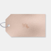 バラゴールドフォイルピンクパステルウェディングデー ギフトタグ (裏面横)