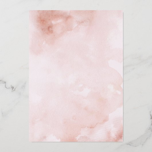 バラゴールドフォイルピンクフローラキンセアニェラ 箔招待状 (裏面)