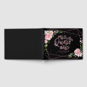 バラゴールドフォイルピンクブラックフローラキンセアニェラ ゲストブック (全面)