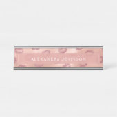 バラゴールドフォイルピンクリップメイクアップアーティスト デスクネームプレート (正面)