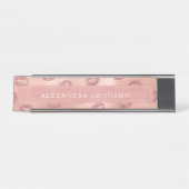 バラゴールドフォイルピンクリップメイクアップアーティスト デスクネームプレート (正面)