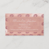 バラゴールドフォイルピンクリップメイクアップアーティスト 名刺 (裏面)