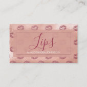 バラゴールドフォイルピンクリップメイクアップアーティスト 名刺 (正面)