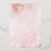 バラゴールドフォイルピンク結婚フローラ 箔招待状 (裏面)