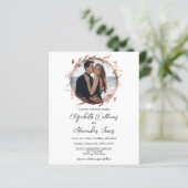 バラゴールドフォイルフォトバジェット結婚式招待状 (スタンド正面)