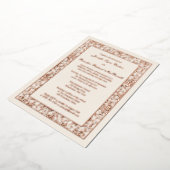 バラゴールドフォイルフローラフィリグリー結婚式 箔招待状 (回転した状態)