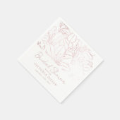 バラゴールドフォイルフローラブライダルシャワー スタンダードカクテルナプキン (角)