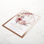 バラゴールドフォイルフローラリース秋インラブ結婚ズ 箔招待状 (回転した状態)