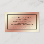 バラゴールドフォイルブラックフェザーヴィンテージクイルペン 名刺 (裏面)