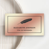 バラゴールドフォイルブラックフェザーヴィンテージクイルペン 名刺