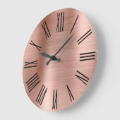 バラゴールドフォイルブラックローマ数字 ラージ壁時計 (傾斜)