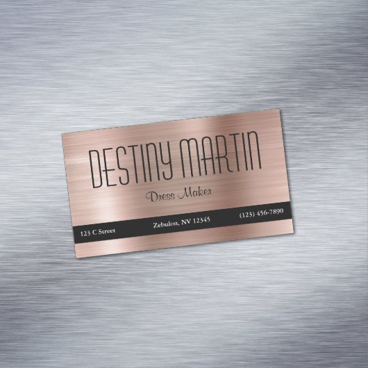 バラゴールドフォイルブラック連絡バー マグネット名刺 (インサイチュ)