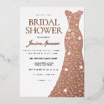 バラゴールドフォイルプレスドレスガウンブライダルシャワー