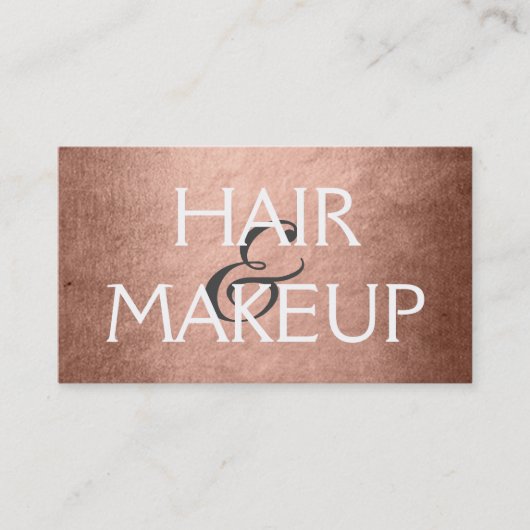 バラゴールドフォイルヘア&メイクアップ 名刺 (正面)