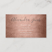 バラゴールドフォイルヘア&爪、 ネイルスタイリスト 名刺 (裏面)