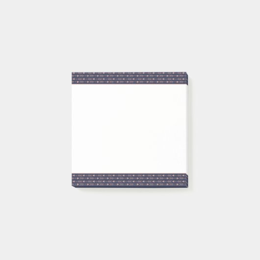 バラゴールドフォイルボヘミアントライバルアローズオンネイビーブルー ポストイット (正面)