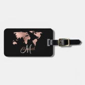 バラゴールドフォイルメタリックワールドマップラゲージモノグラム ラゲッジタグ (正面横)