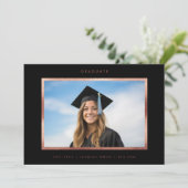 バラゴールドフォイルモダンミニマル卒業写真 案内状 (スタンド正面)