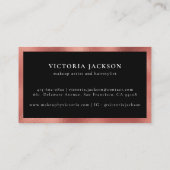 バラゴールドフォイルモダンリップエレガントブラック美しい 名刺 (裏面)