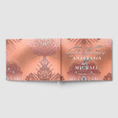 バラゴールドフォイルラグジュアリーエレガントグスタイリッシュラム結婚ズ ゲストブック (全面)