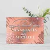 バラゴールドフォイルラグジュアリーエレガントグスタイリッシュラム結婚ズ サンキューカード (スタンド正面)