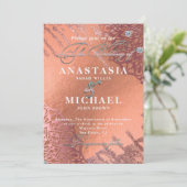 バラゴールドフォイルラグジュアリーエレガントグスタイリッシュラム結婚ズ 招待状 (スタンド正面)