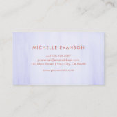 バラゴールドフォイルロータスフラワーパープルウォーター色 名刺 (裏面)