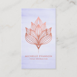 バラゴールドフォイルロータスフラワーパープルウォーター色 名刺