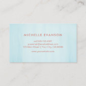 バラゴールドフォイルロータスフラワーブルーウォーター色 名刺 (裏面)