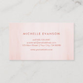 バラゴールドフォイルロータスフラワー赤面ピンク 名刺 (裏面)