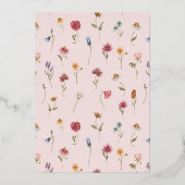 バラゴールドフォイルワイルドフラワーテーマガール1st誕生日 箔招待状 (裏面)