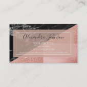 バラゴールドフォイル及びブラックマーブル美容師 名刺 (裏面)