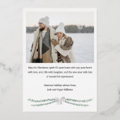 バラゴールドフォイル弓ガーランドメリークリスマスフォト 箔シーズンカード (裏面)